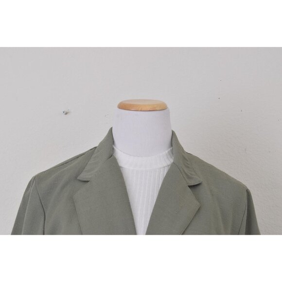 Vintage 80s Sage Green Lightweight Blazer by Briggs size 14P‎ - Picture 4 of 10